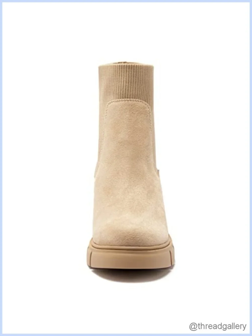 Women's Elastic Chelsea Boots Chunky Block Heel Platform Lug Sole Ankle Booties